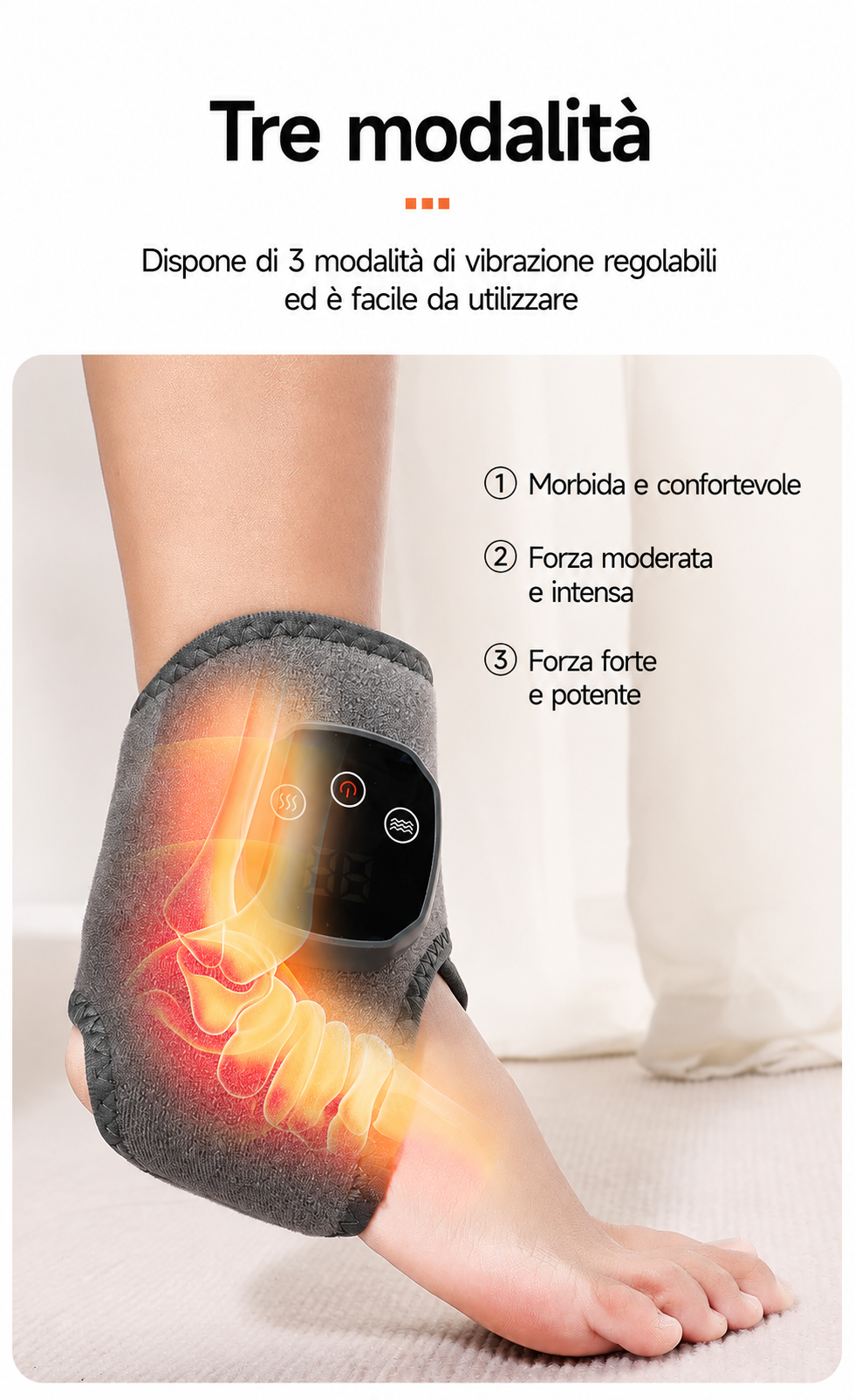 Massaggiatore Caviglia con Calore e Vibrazione